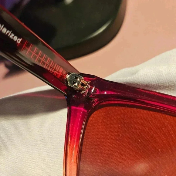 Prive Rivaux | The Ingrid - Red Cateye Squared Sunglasses - NWT - Picture 12 of 16
